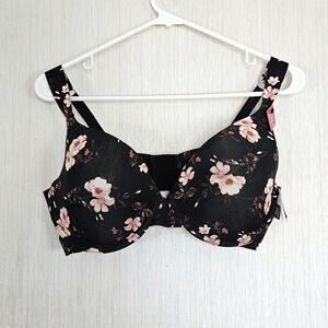 NWOT Vince Camuto Floral Black Bra EUC  never worn